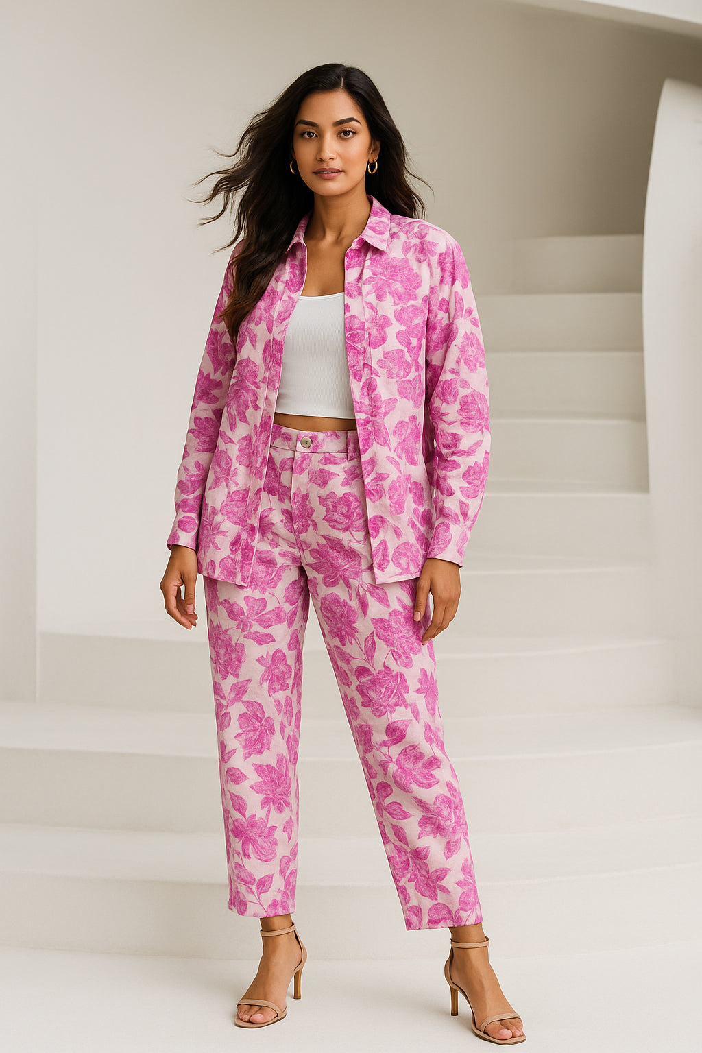 Pink Floral Cotton Co-ord Set