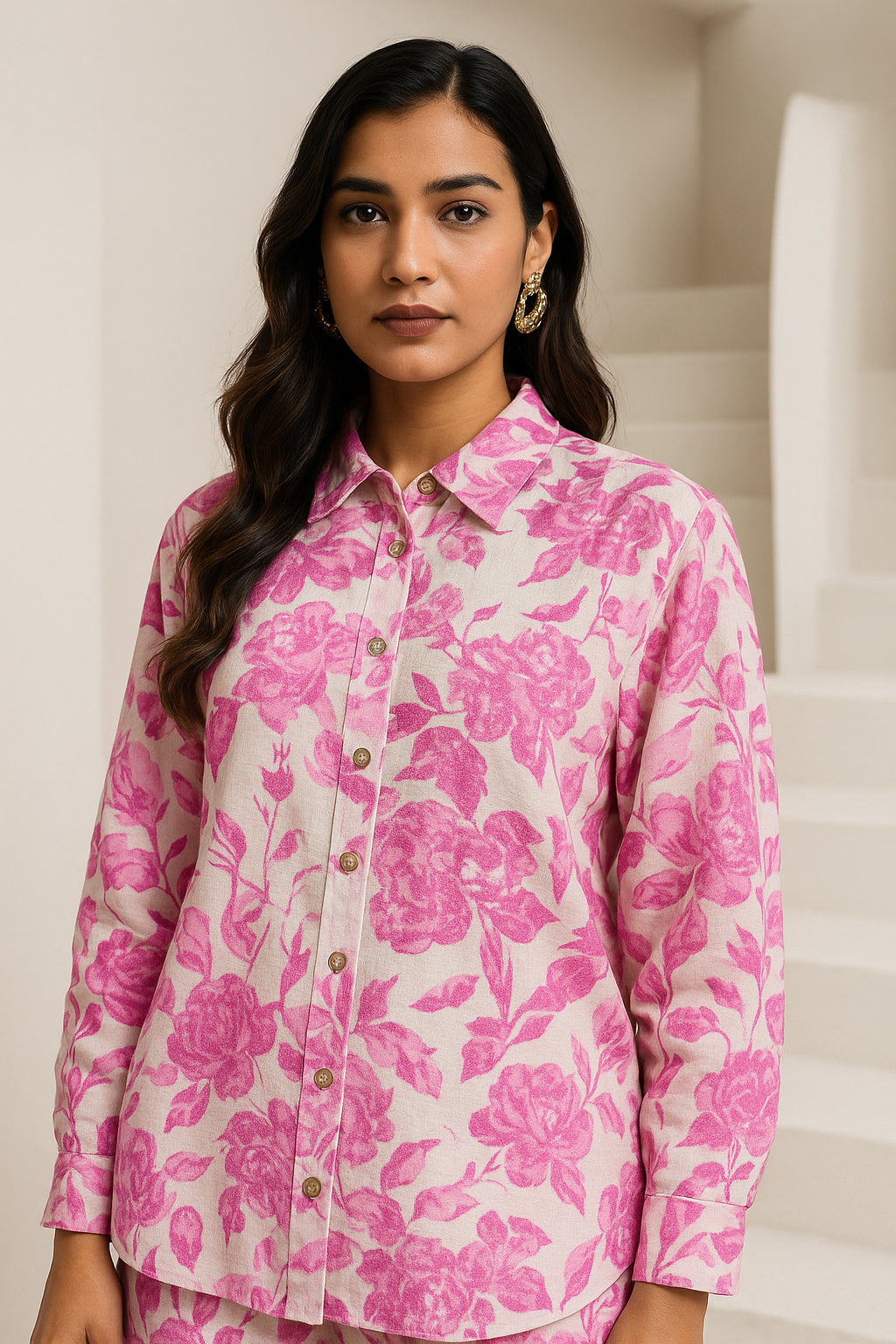 Pink Floral Cotton Co-ord Set