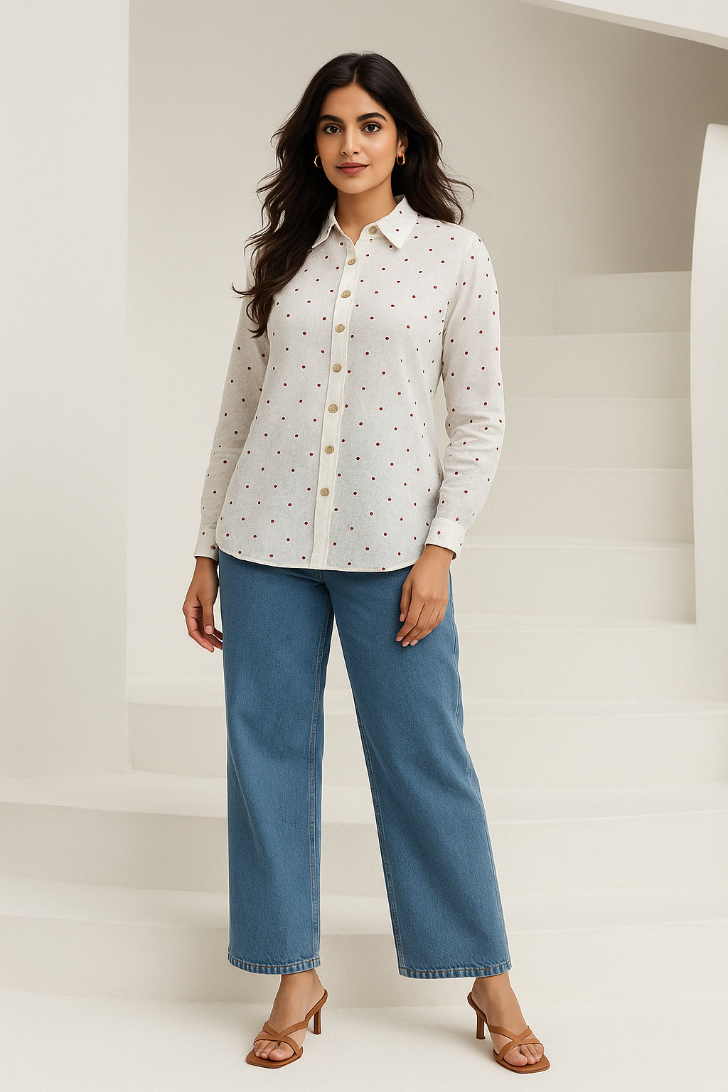 Off-white dot Printed Cotton shirt