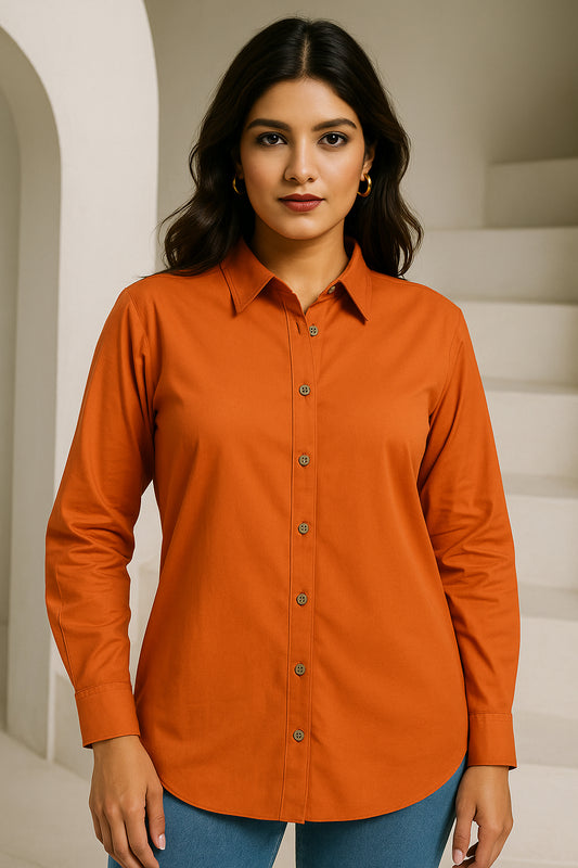 Rust Orange  Cotton shirt