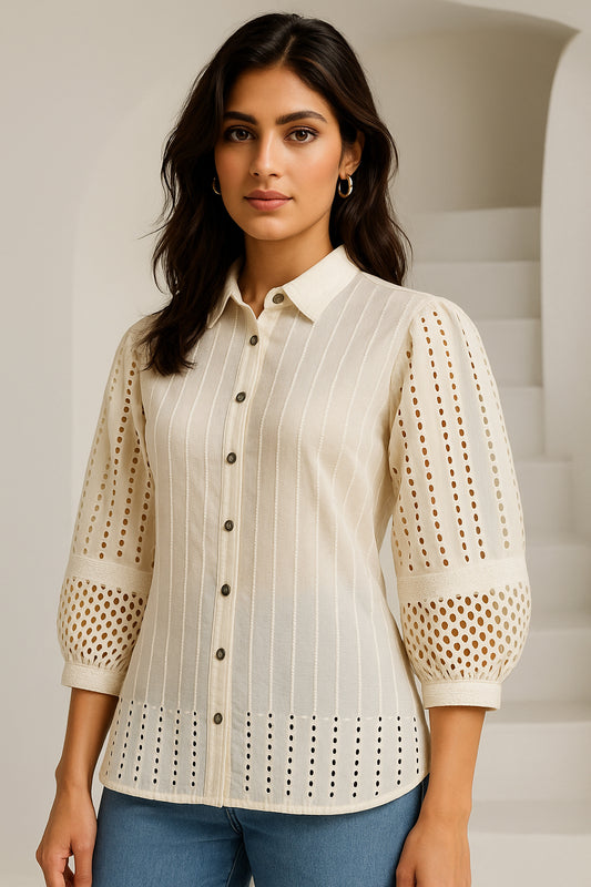 Off-White chiffli Cotton shirt
