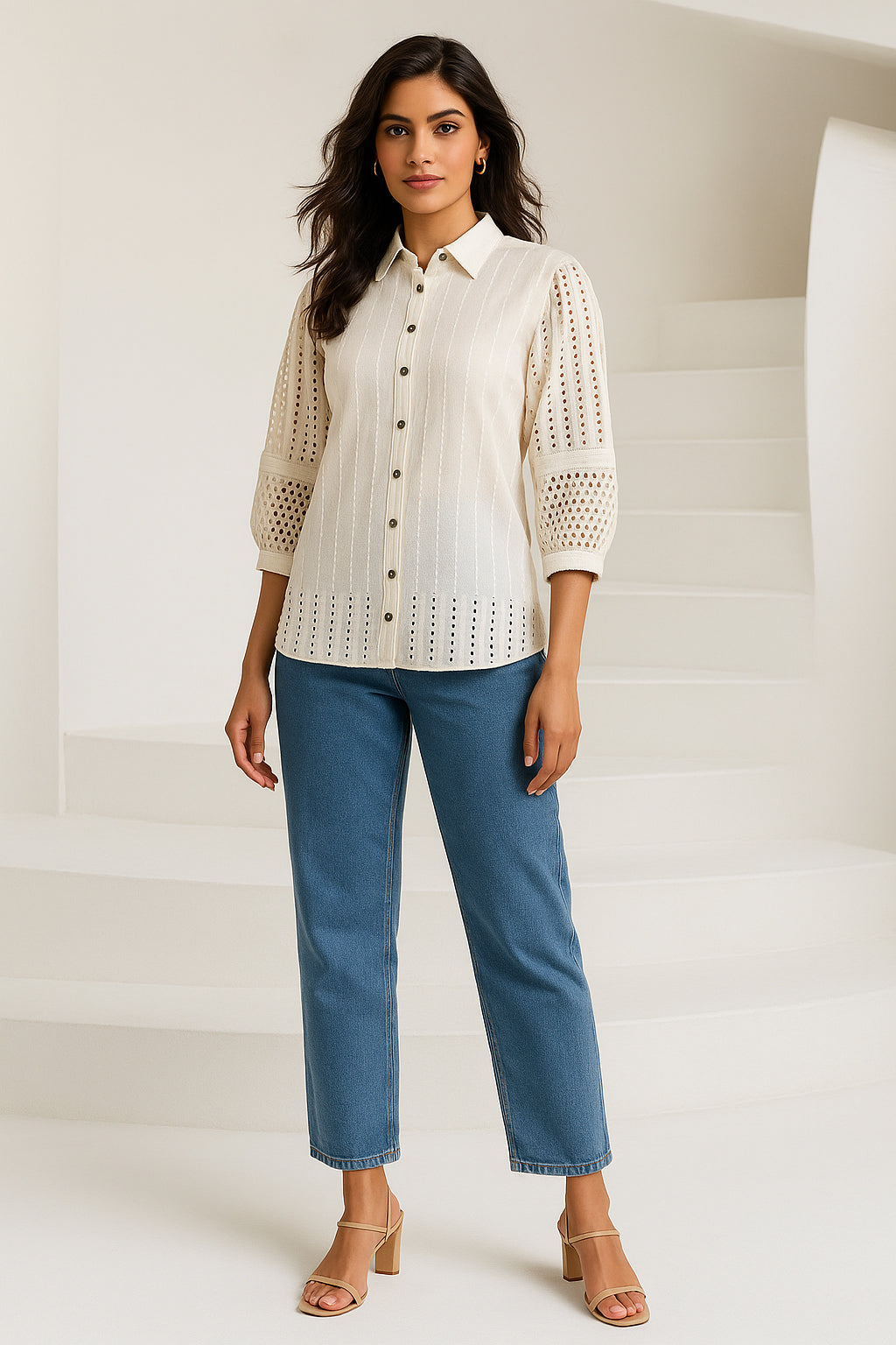 Off-White chiffli Cotton shirt