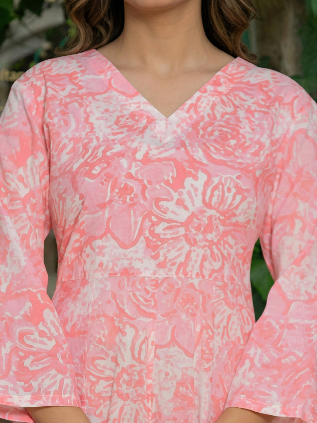 Pink Printed Cotton Dress