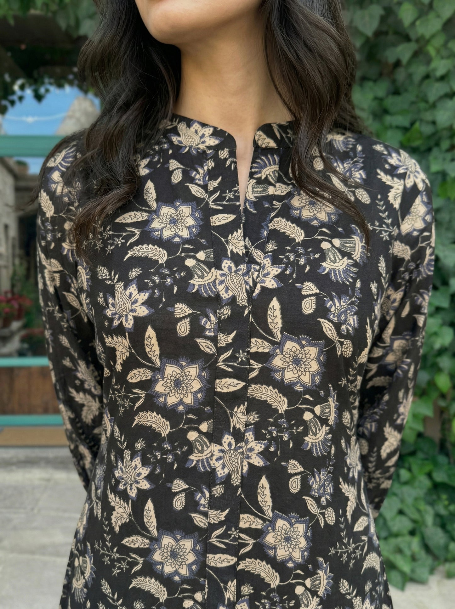 Brown Printed Cotton Dress