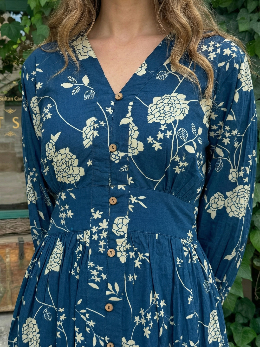 Indigo Printed Cotton Dress