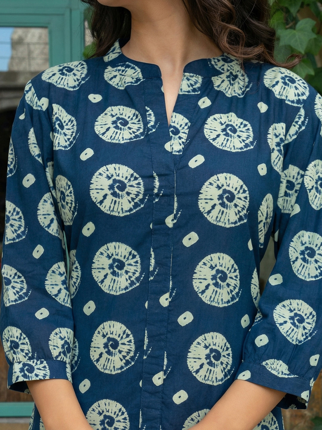 Indigo Tie Dye Printed Cotton Dress