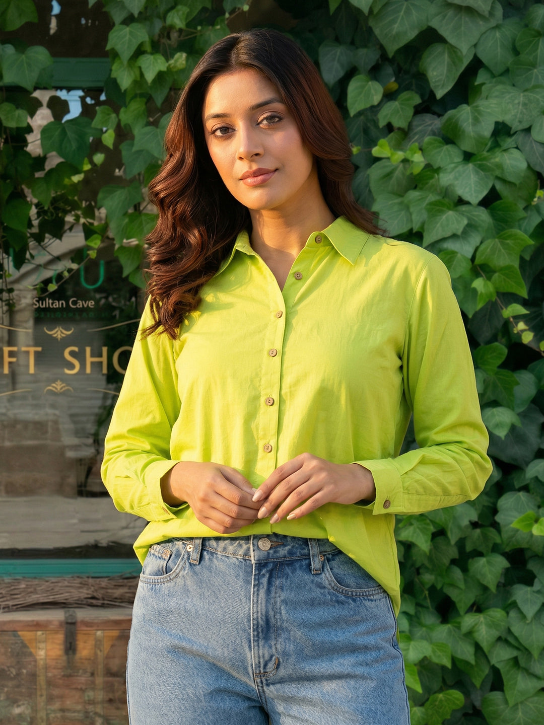 Neon Green  Cotton shirt
