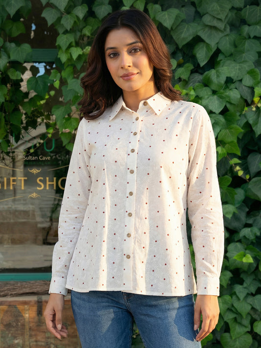 Off-white dot Printed Cotton shirt