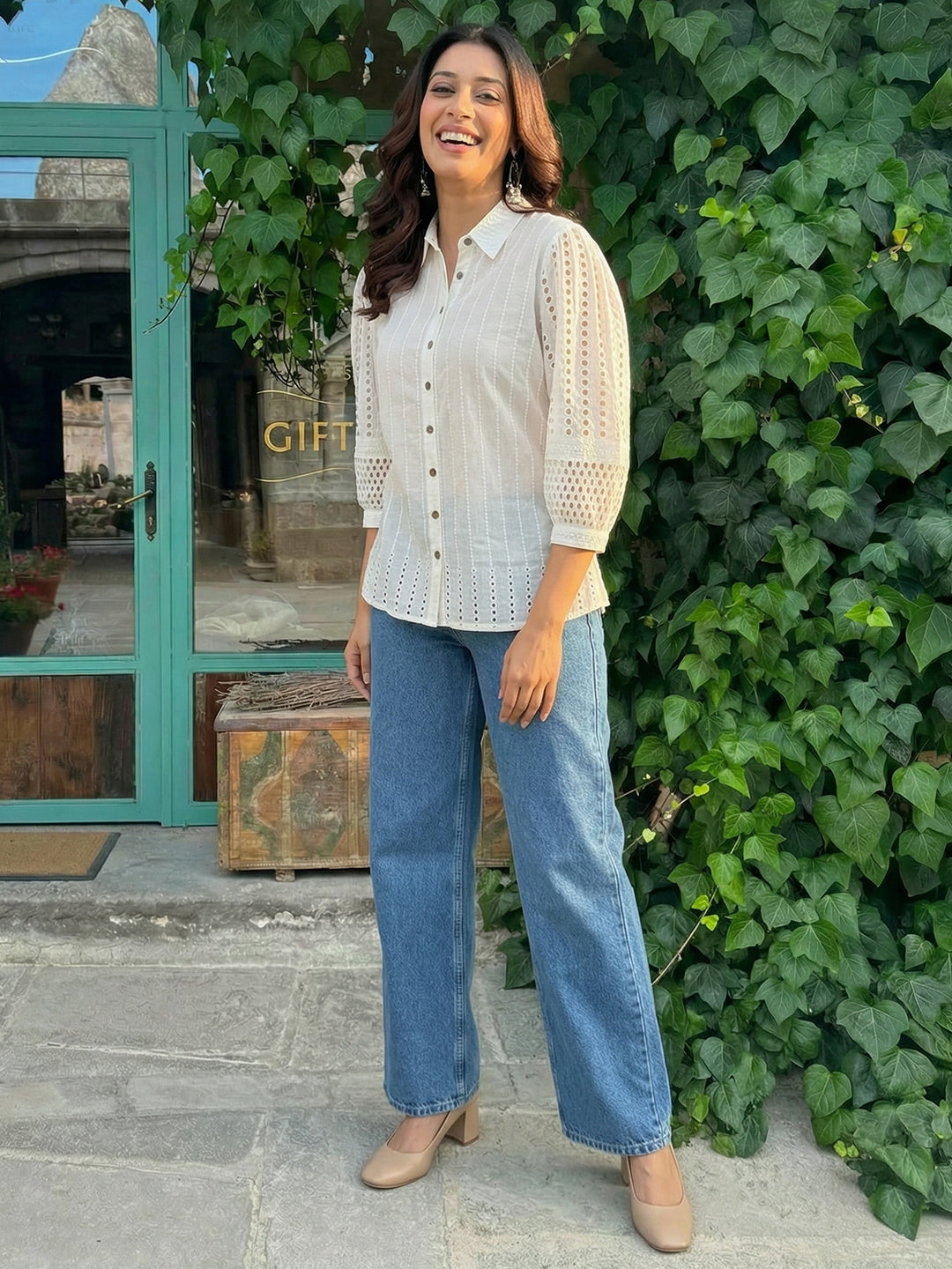 Off-White chiffli Cotton shirt