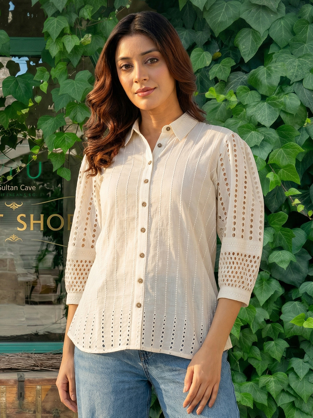 Off-White chiffli Cotton shirt
