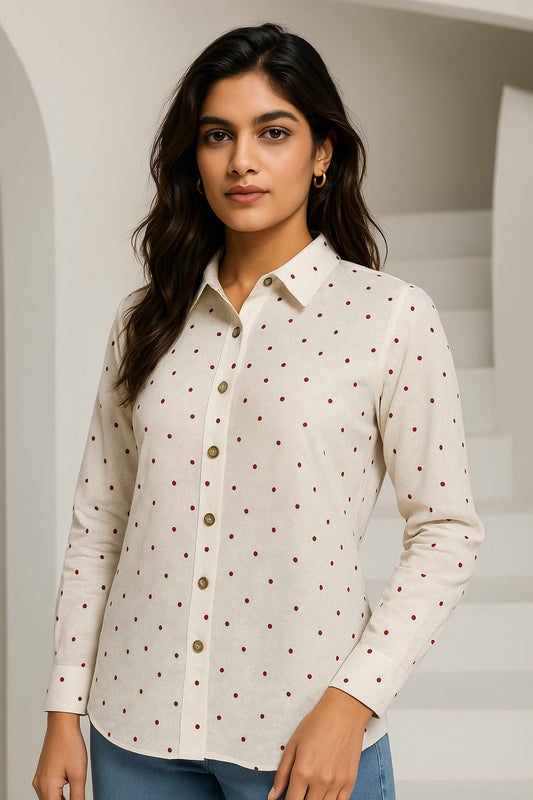 Off-white dot Printed Cotton shirt